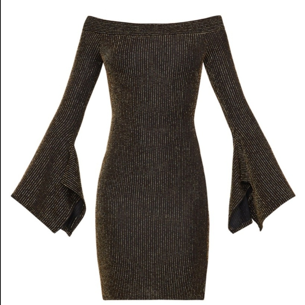 Ellena Metallic Off-The-Shoulder Dress